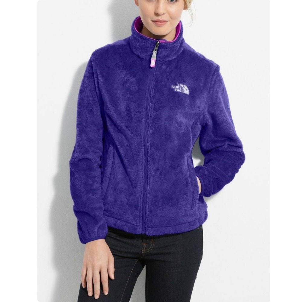 The North Face Womens Osito 2‎ Fleece Jacket Blue Full Zip Mock Neck Medium